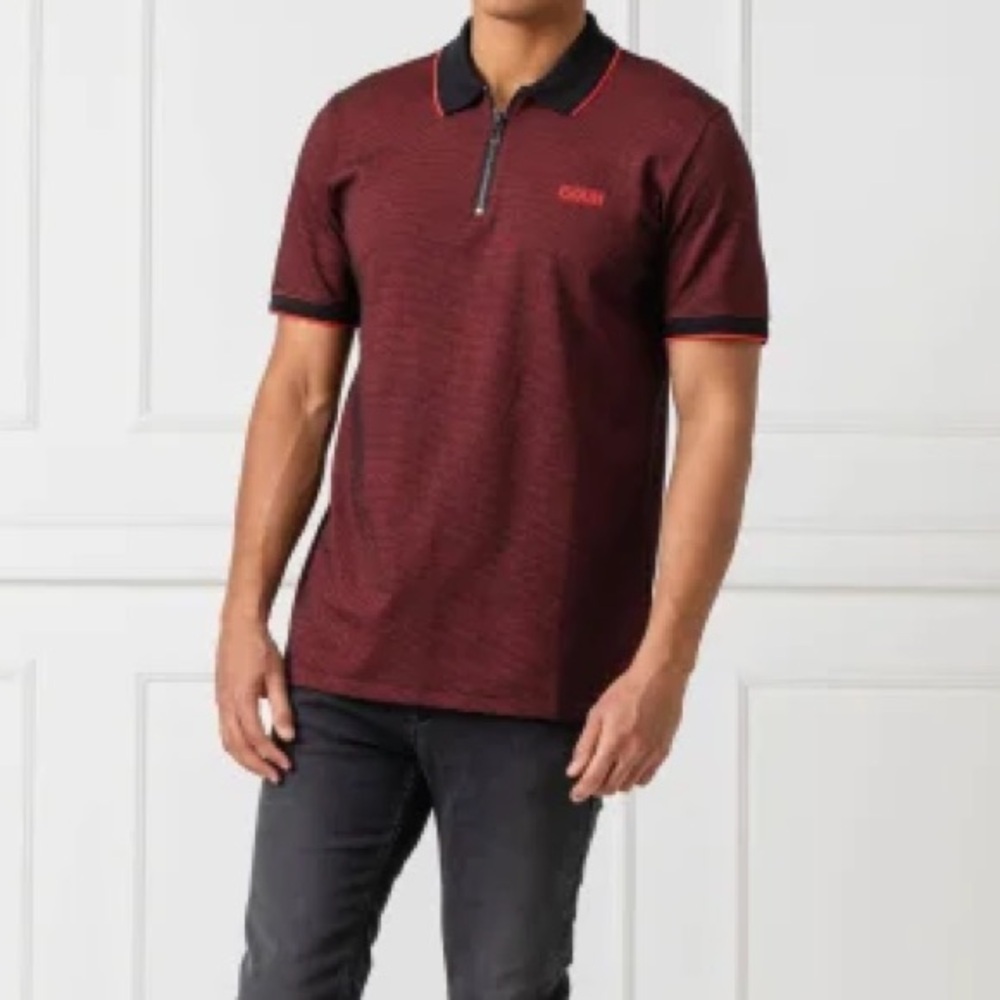 Hugo Boss COTTON-BLEND POLO SHIRT WITH OTTOMAN STRUCTURE